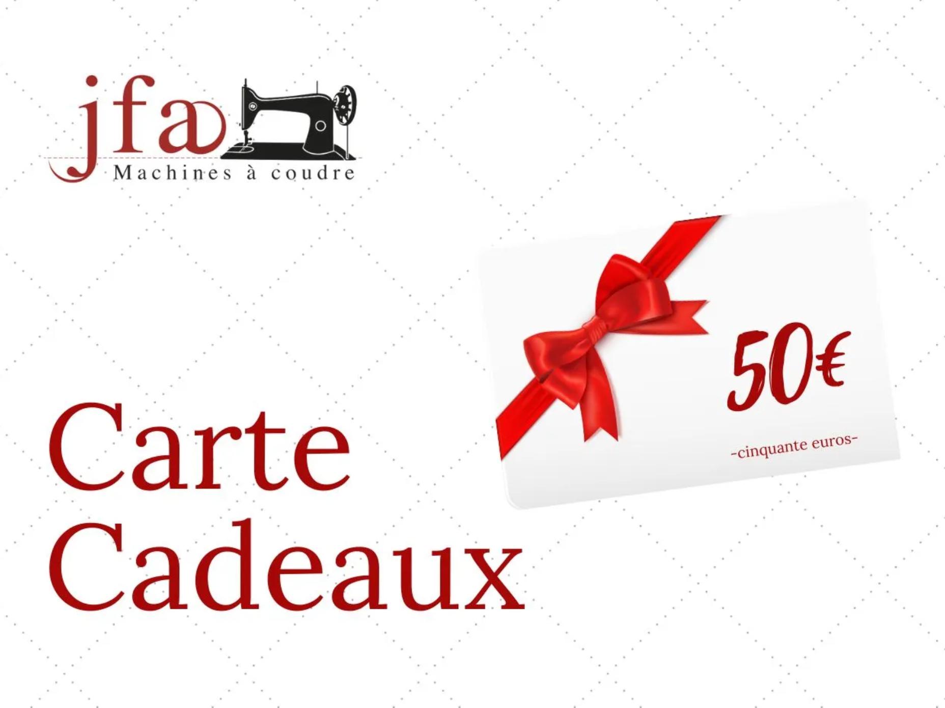Carte Cadeau JFA Machines à Coudre - 50€